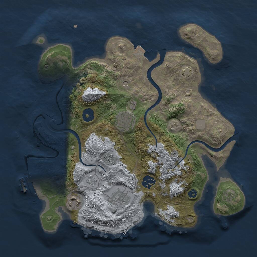 Rust Map: Procedural Map, Size: 3000, Seed: 934786, 10 Monuments