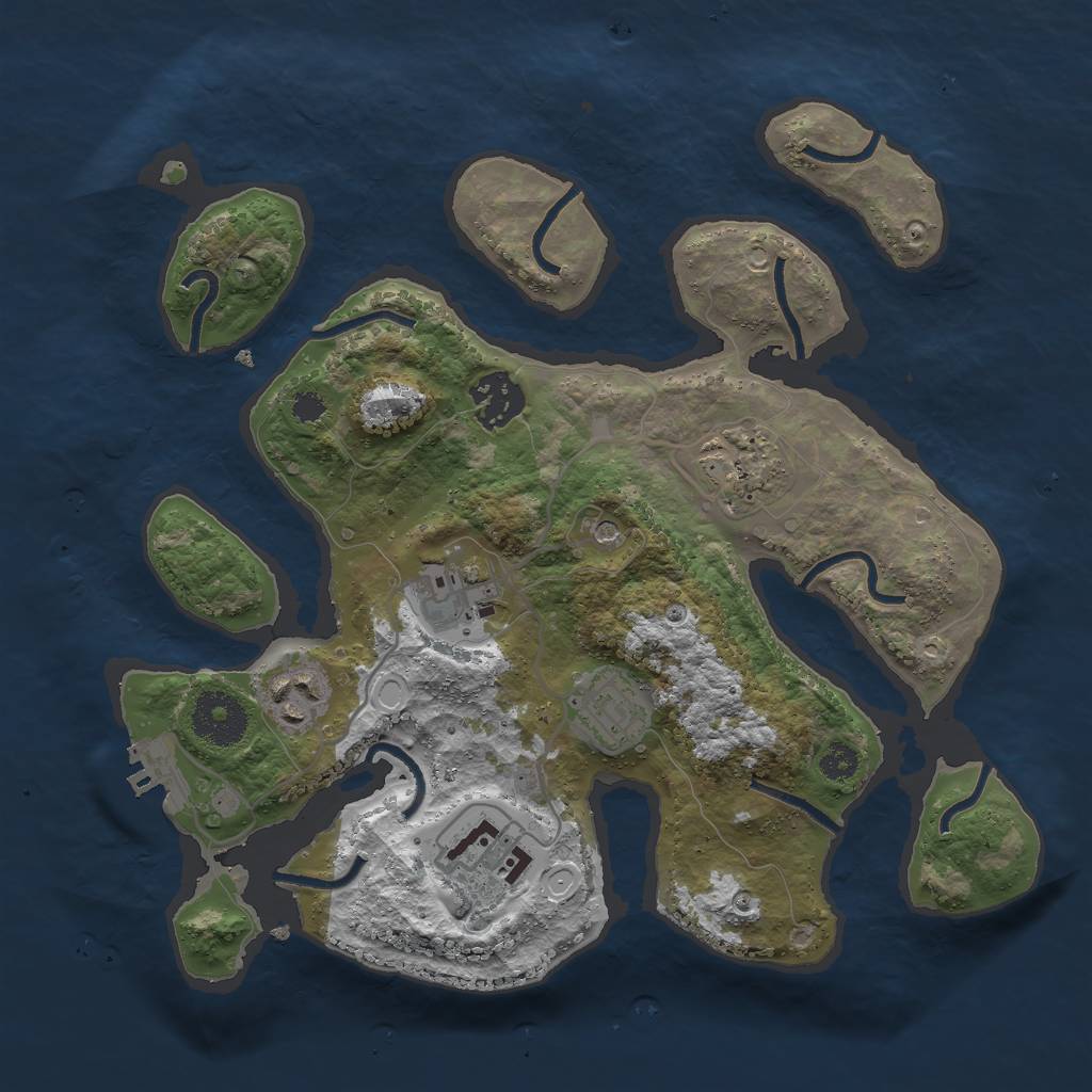 Rust Map: Procedural Map, Size: 3000, Seed: 934786, 16 Monuments