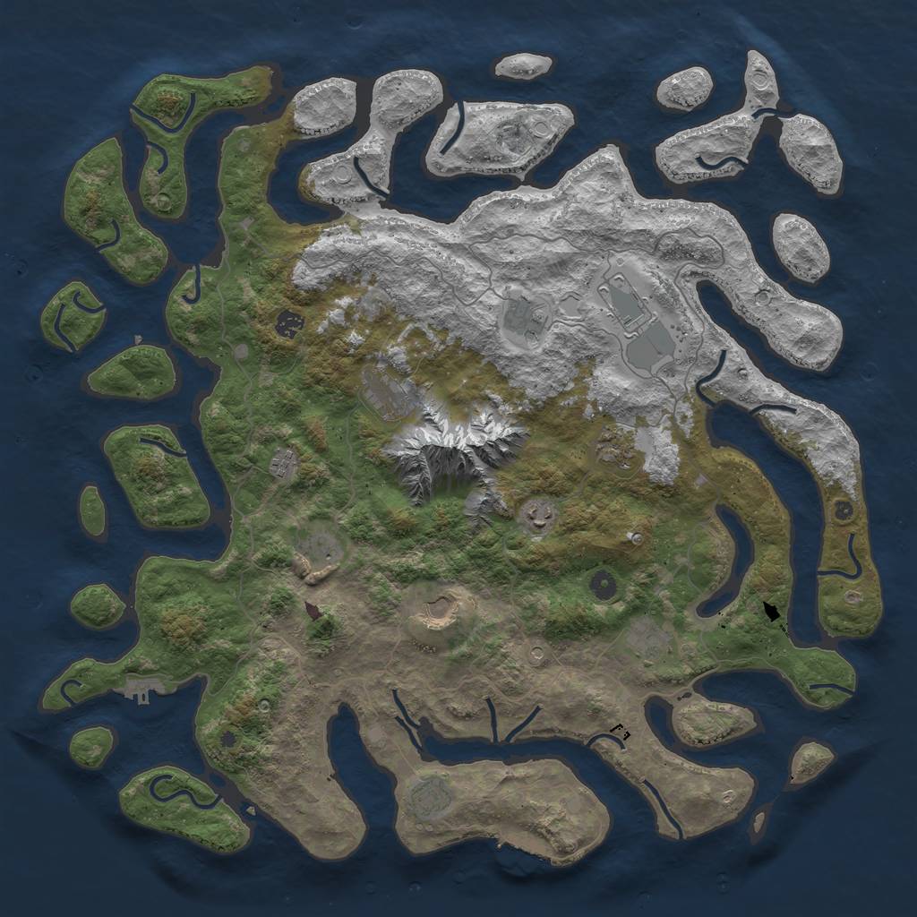 Rust Map: Procedural Map, Size: 5000, Seed: 43194, 22 Monuments