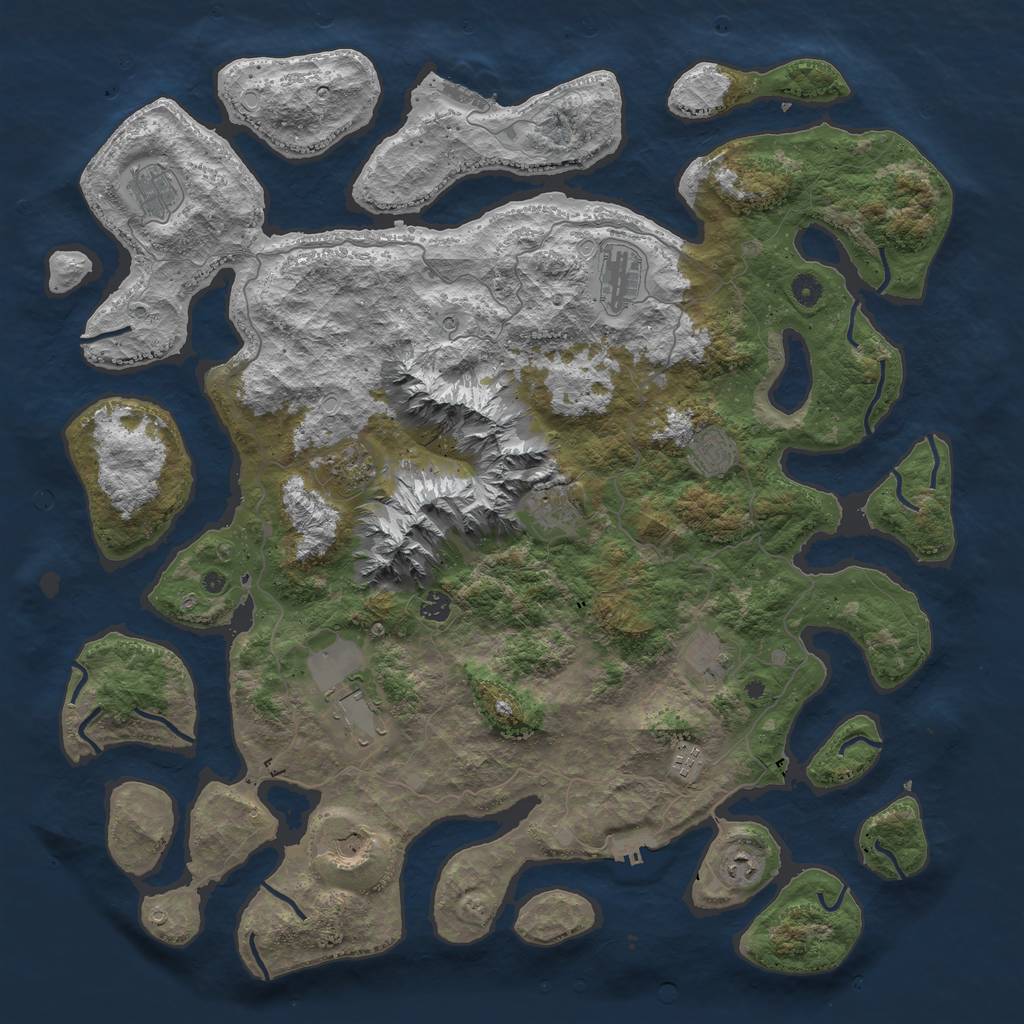 Rust Map: Procedural Map, Size: 5000, Seed: 11486, 22 Monuments