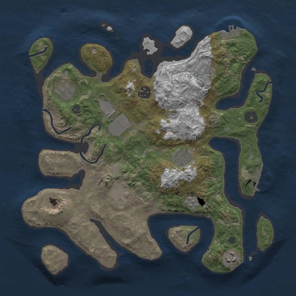 Rust Map: Procedural Map, Size: 3500, Seed: 98534583, 20 Monuments