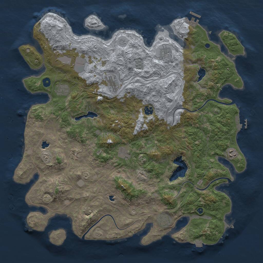 Rust Map: Procedural Map, Size: 4500, Seed: 925425690, 16 Monuments