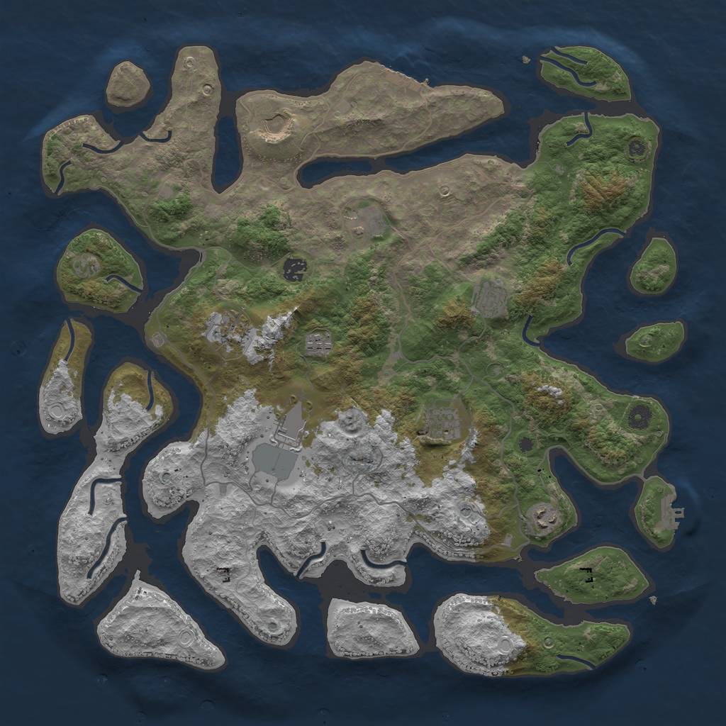 Rust Map: Procedural Map, Size: 4500, Seed: 552414, 20 Monuments