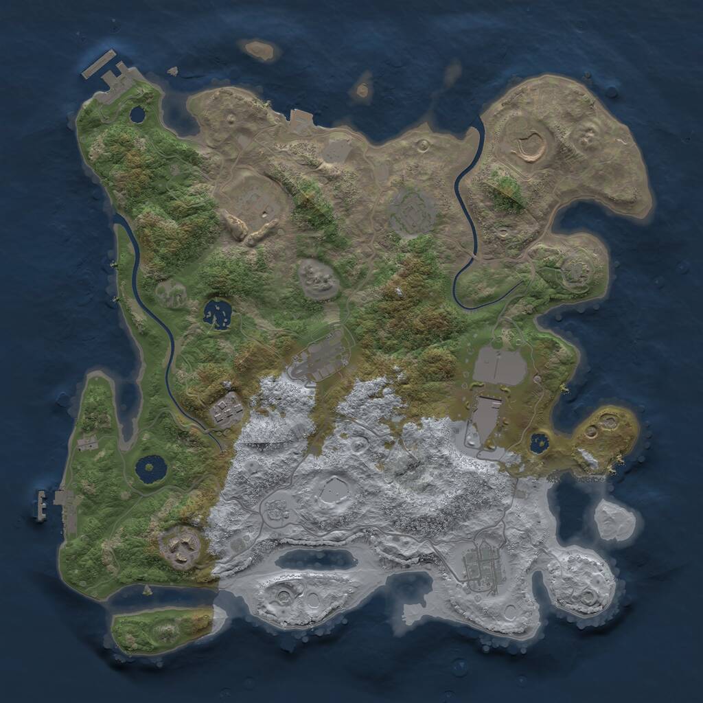 Rust Map: Procedural Map, Size: 3600, Seed: 218202117, 15 Monuments