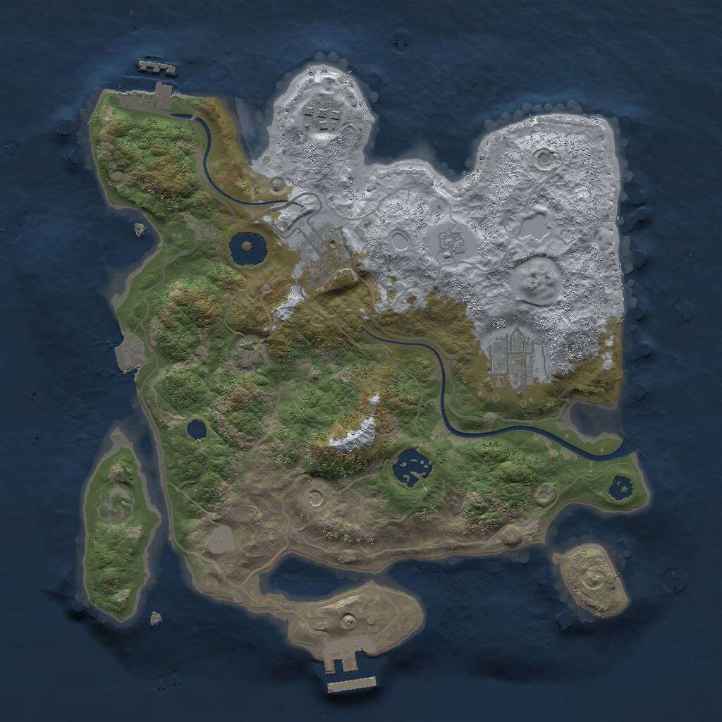 Rust Map: Procedural Map, Size: 3000, Seed: 402519442, 10 Monuments