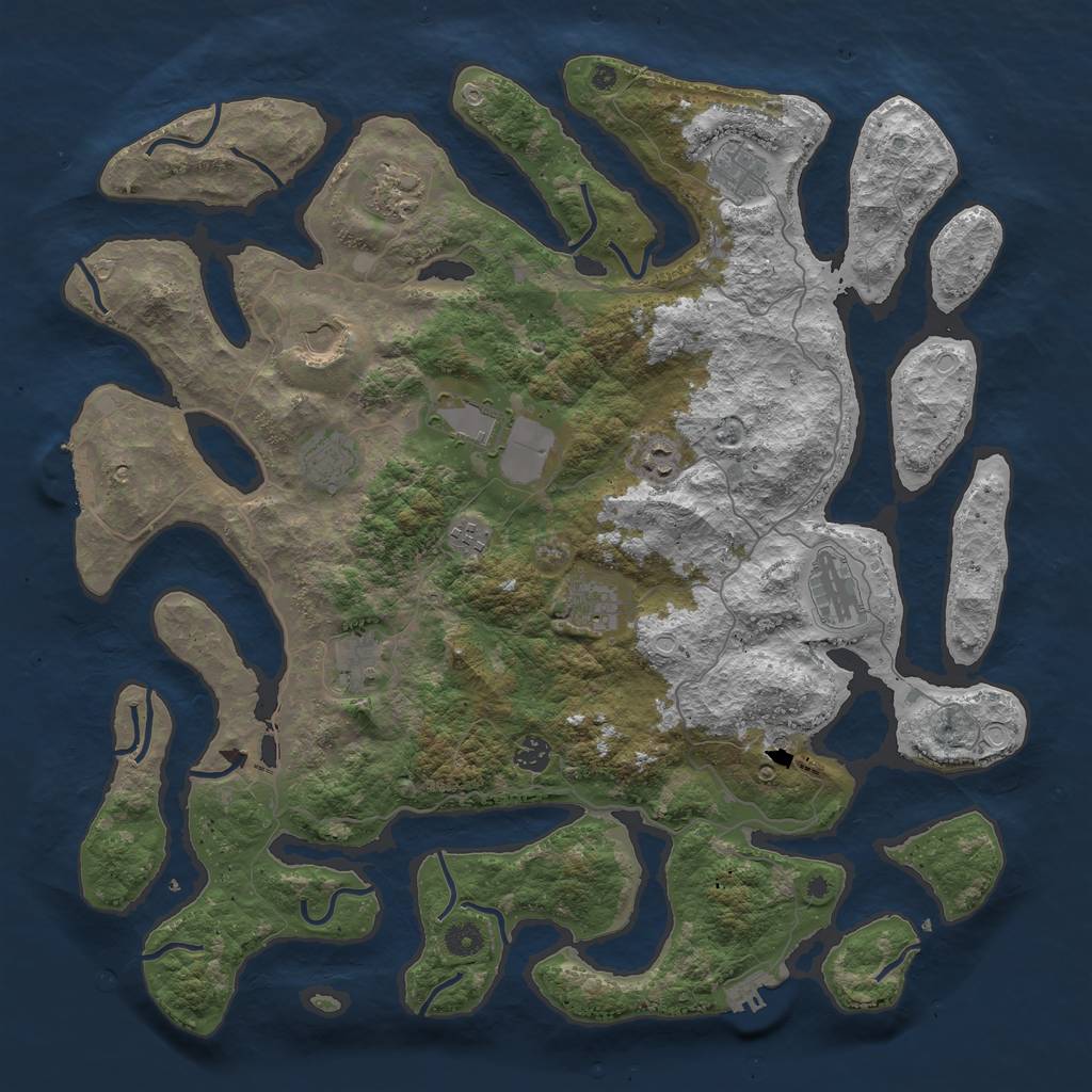 Rust Map: Procedural Map, Size: 4500, Seed: 29929681, 22 Monuments