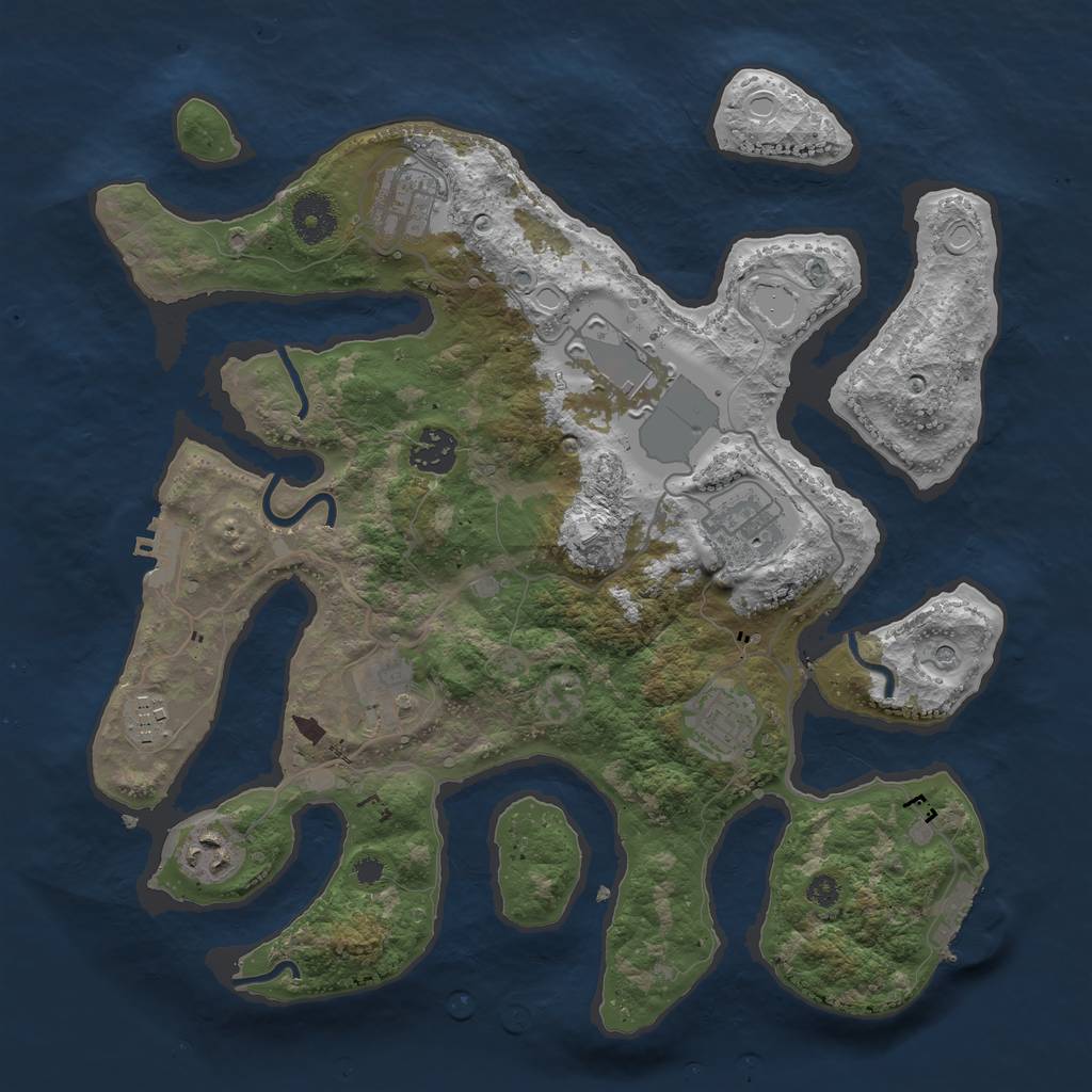 Rust Map: Procedural Map, Size: 3500, Seed: 1452404, 19 Monuments