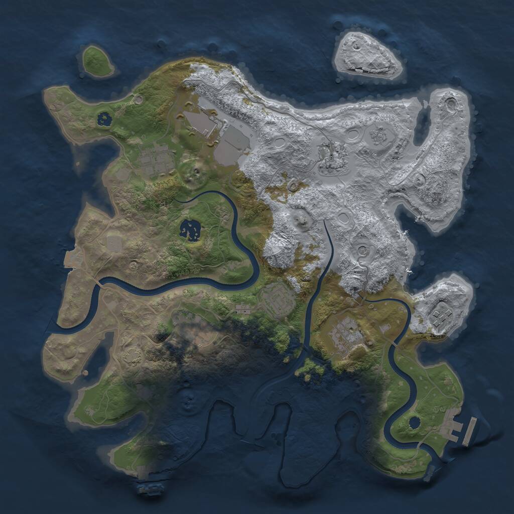 Rust Map: Procedural Map, Size: 3500, Seed: 1452404, 14 Monuments