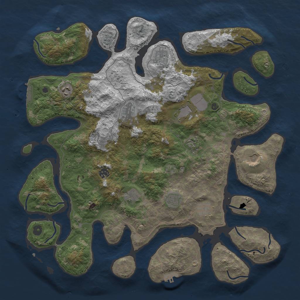 Rust Map: Procedural Map, Size: 4500, Seed: 411594091, 22 Monuments
