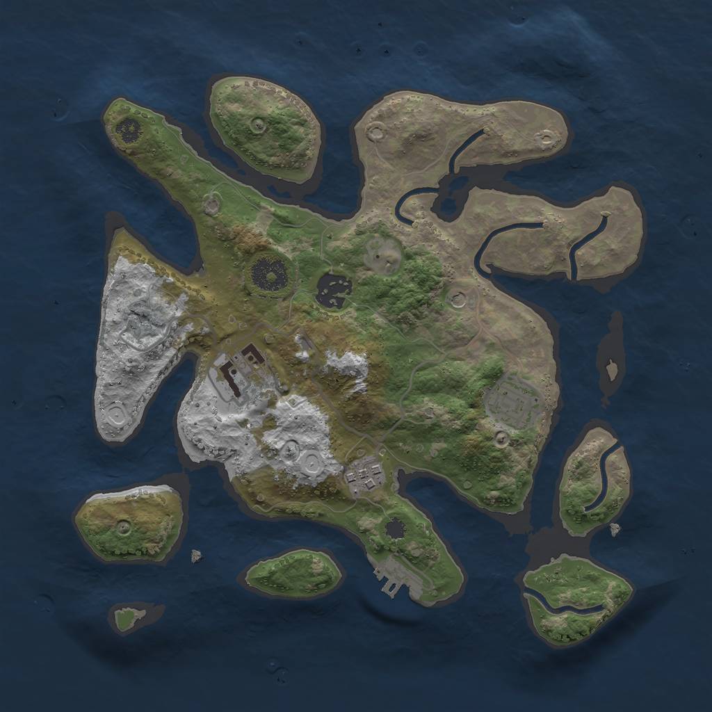 Rust Map: Procedural Map, Size: 3000, Seed: 1931122023, 14 Monuments