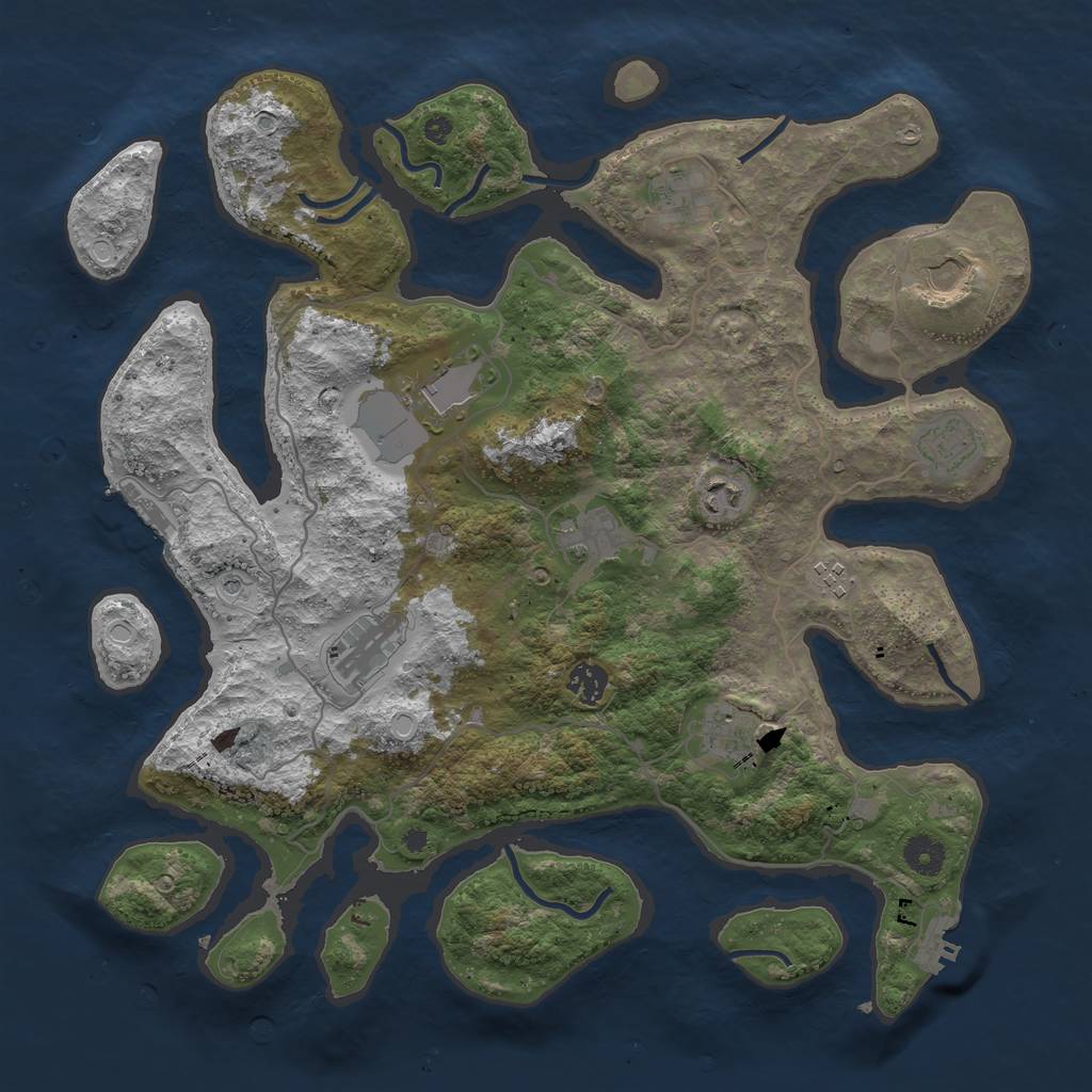 Rust Map: Procedural Map, Size: 4000, Seed: 10666, 21 Monuments