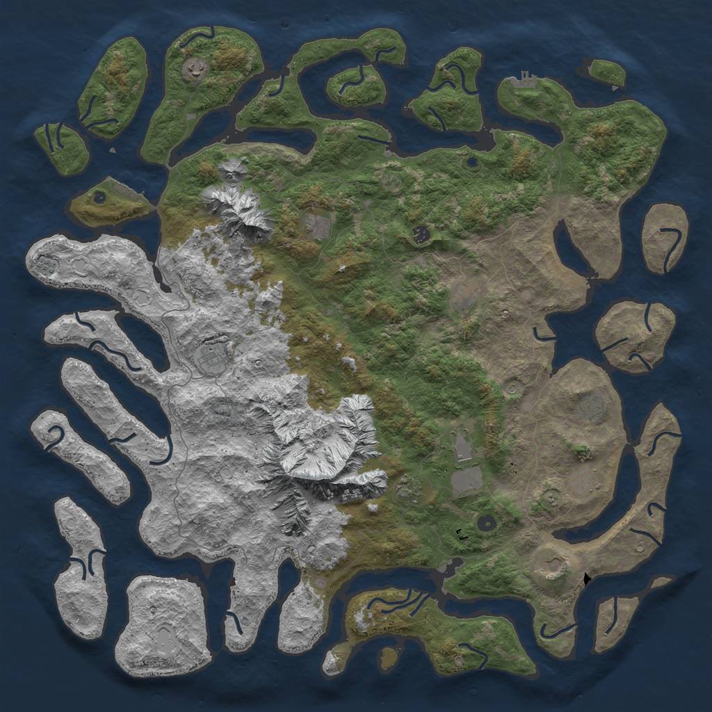 Rust Map: Procedural Map, Size: 6000, Seed: 484123945, 22 Monuments