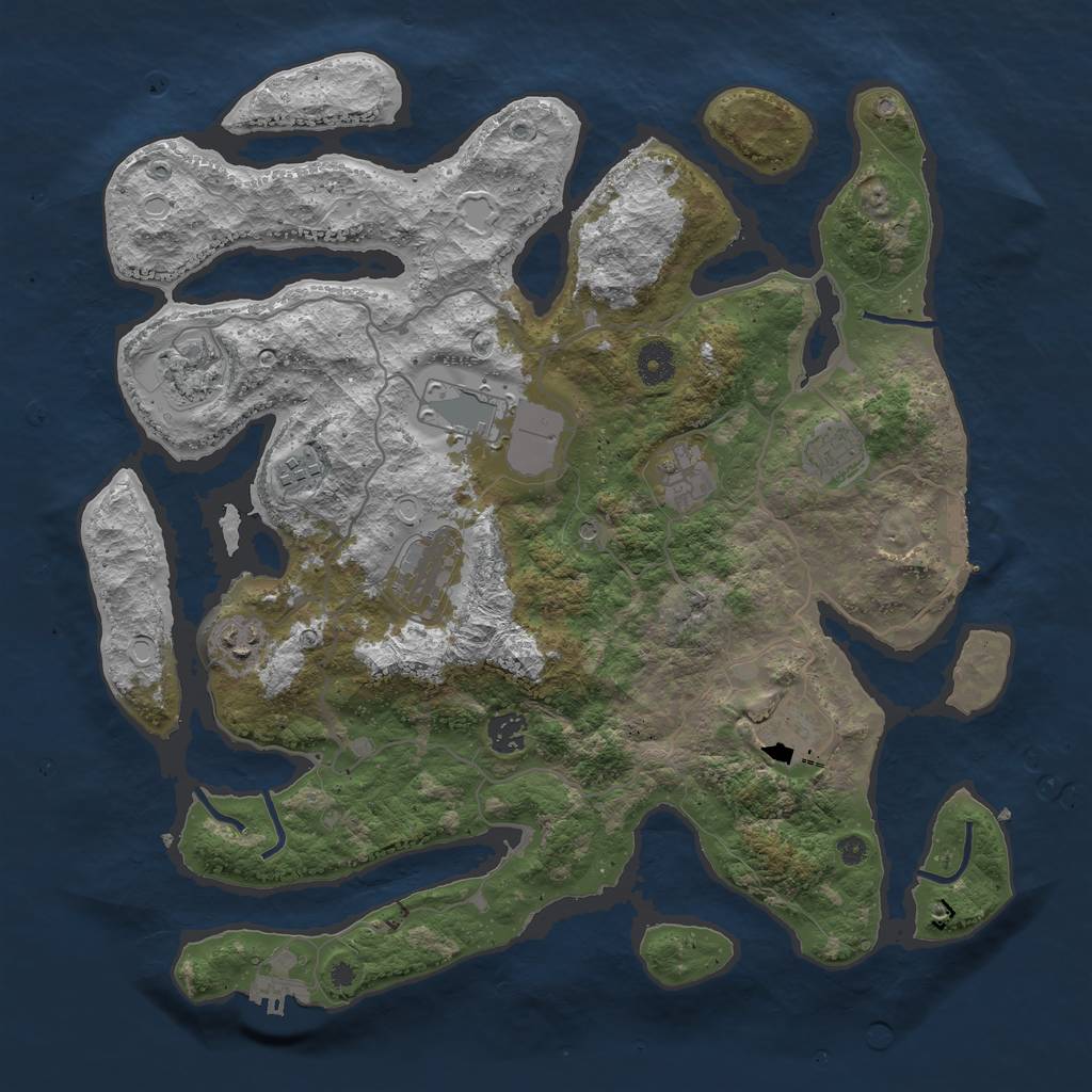 Rust Map: Procedural Map, Size: 4000, Seed: 26786, 20 Monuments