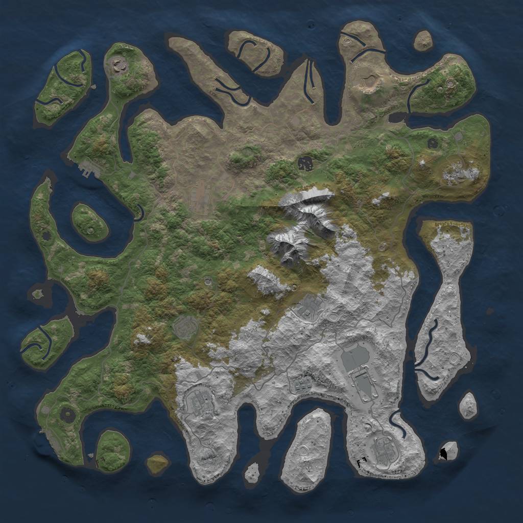 Rust Map: Procedural Map, Size: 5000, Seed: 122543, 22 Monuments