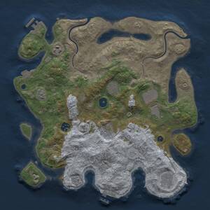 Thumbnail Rust Map: Procedural Map, Size: 3550, Seed: 29764255, 13 Monuments