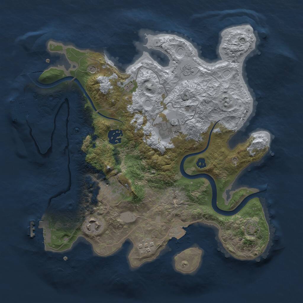 Rust Map: Procedural Map, Size: 3000, Seed: 1015306, 11 Monuments