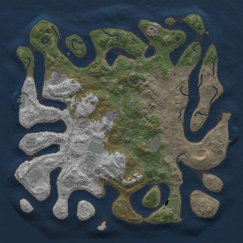 Rust Map: Procedural Map, Size: 4250, Seed: 30956, 20 Monuments