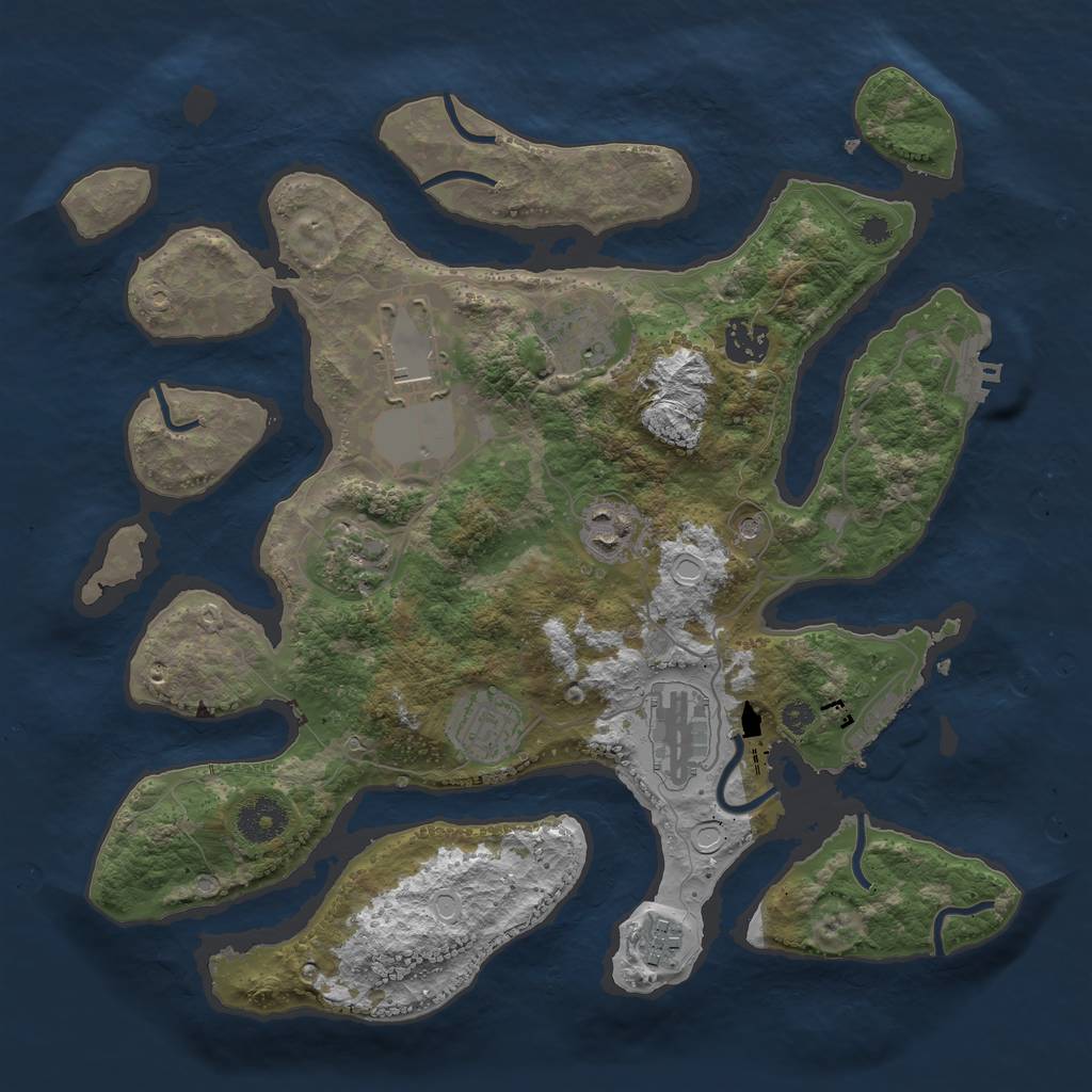 Rust Map: Procedural Map, Size: 3500, Seed: 167113677, 19 Monuments