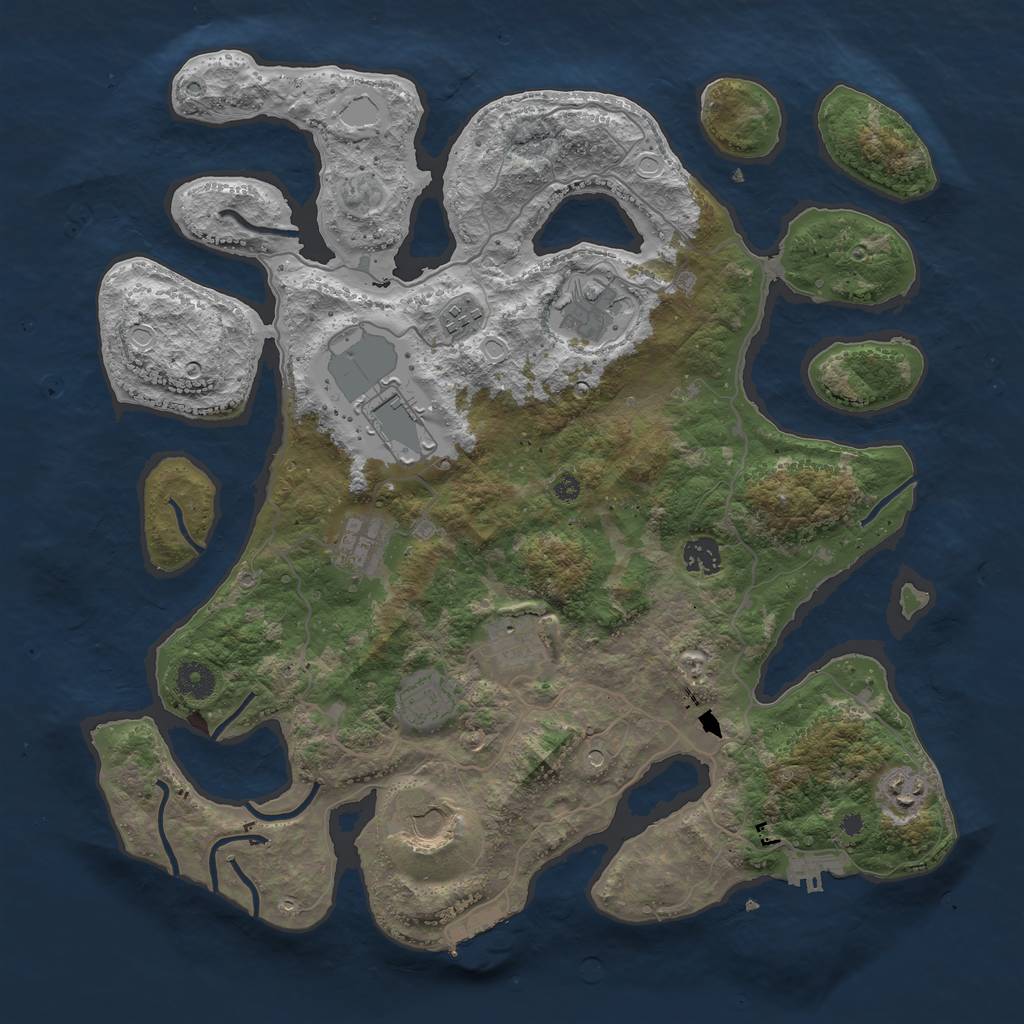 Rust Map: Procedural Map, Size: 4000, Seed: 23134, 20 Monuments