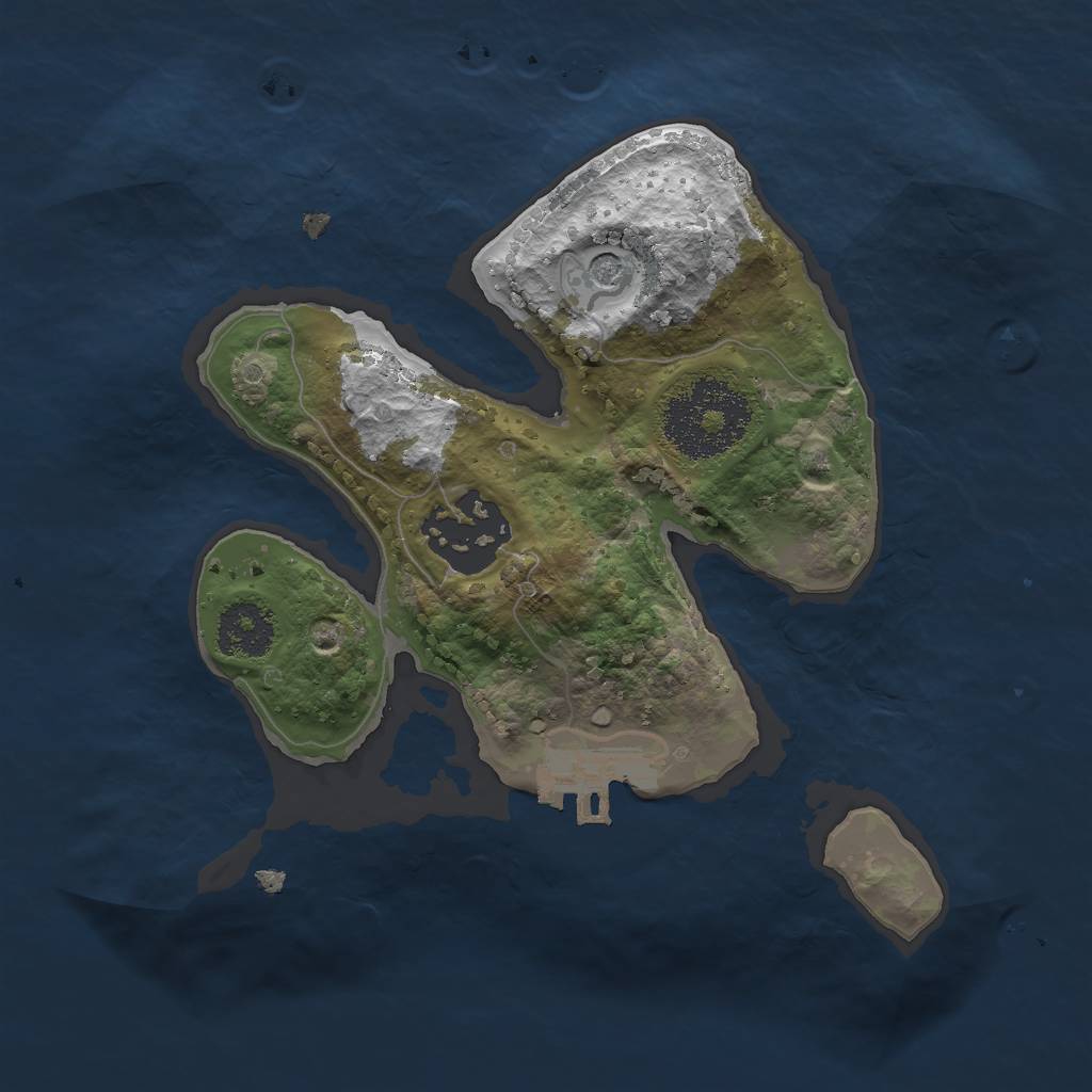 Rust Map: Procedural Map, Size: 2000, Seed: 48833, 10 Monuments