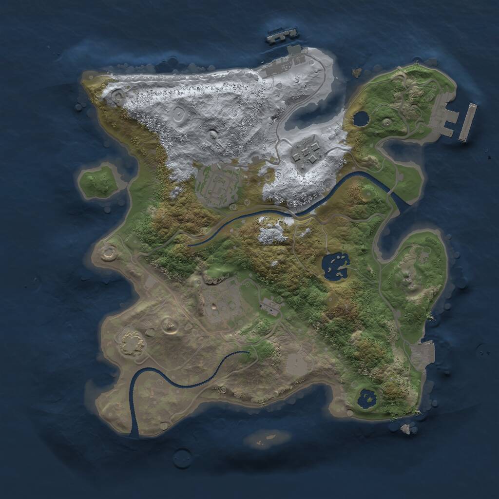 Rust Map: Procedural Map, Size: 2600, Seed: 498619, 8 Monuments