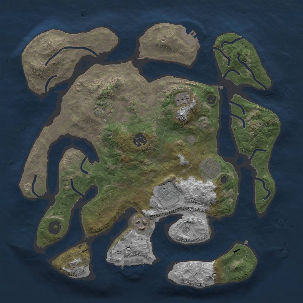 Rust Map: Procedural Map, Size: 3400, Seed: 683120593, 17 Monuments