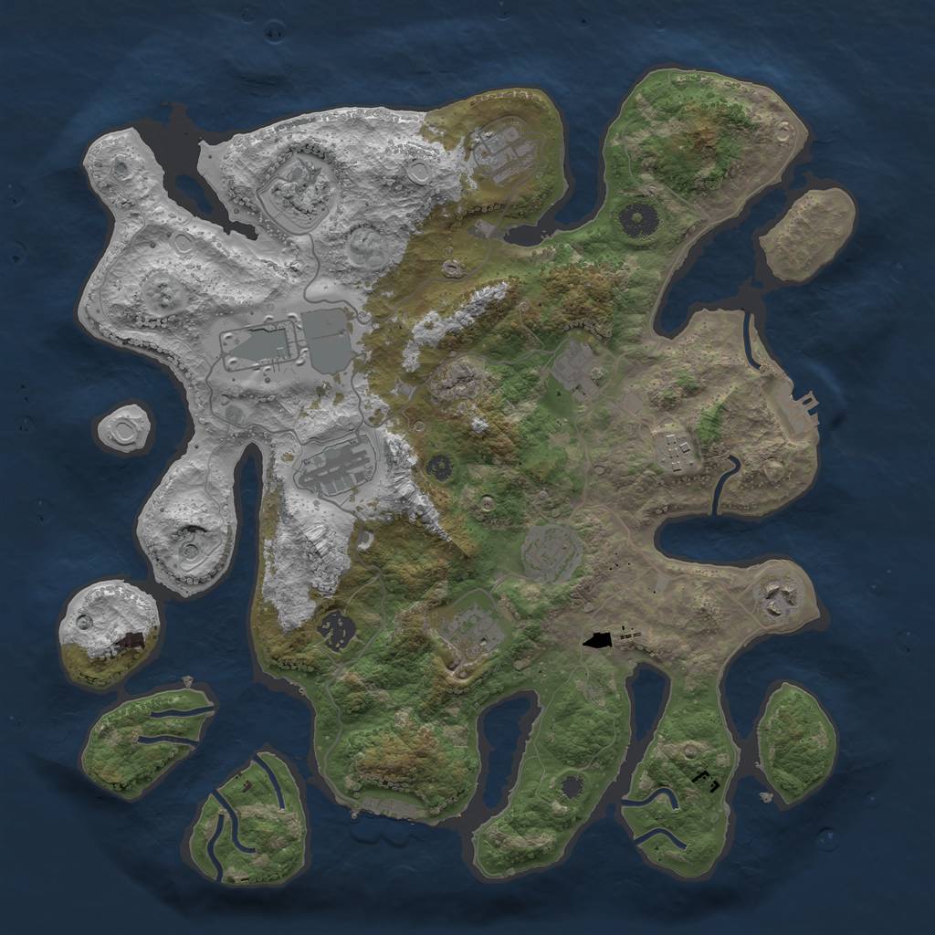 Rust Map: Procedural Map, Size: 3800, Seed: 20210822, 21 Monuments