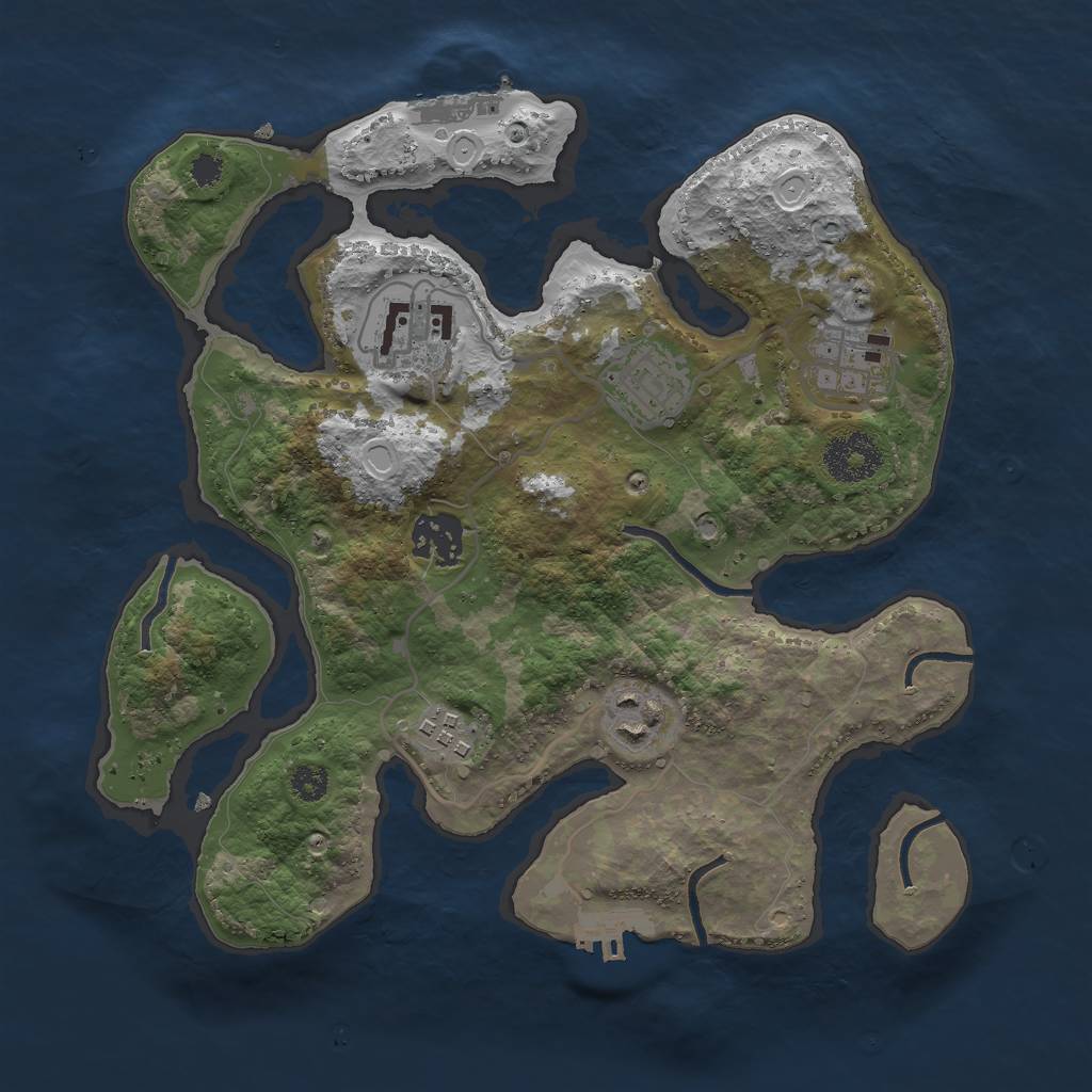 Rust Map: Procedural Map, Size: 3000, Seed: 44545026, 16 Monuments