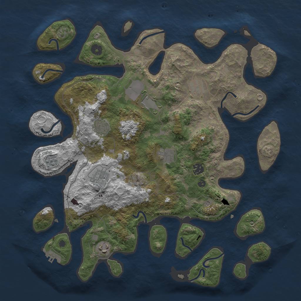Rust Map: Procedural Map, Size: 4000, Seed: 17220, 18 Monuments