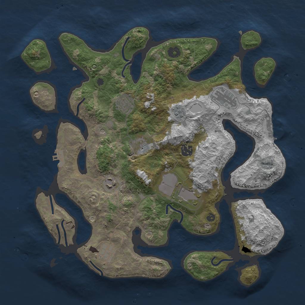 Rust Map: Procedural Map, Size: 3750, Seed: 387634597, 19 Monuments