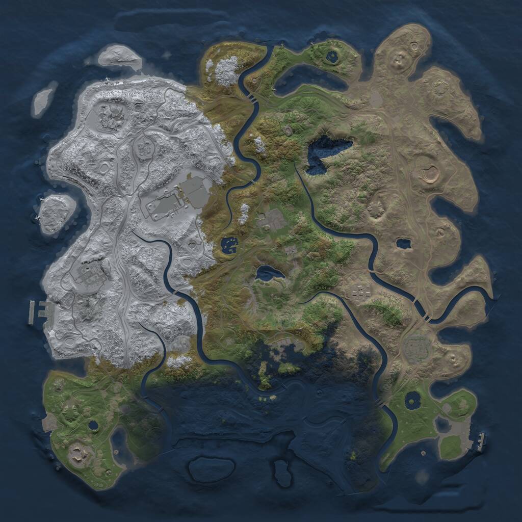 Rust Map: Procedural Map, Size: 4434, Seed: 413131, 16 Monuments