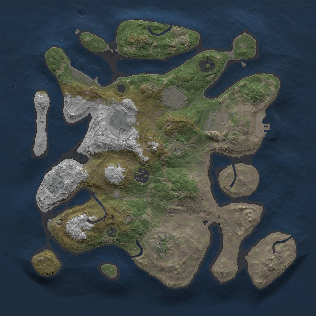 Rust Map: Procedural Map, Size: 3100, Seed: 837465, 17 Monuments