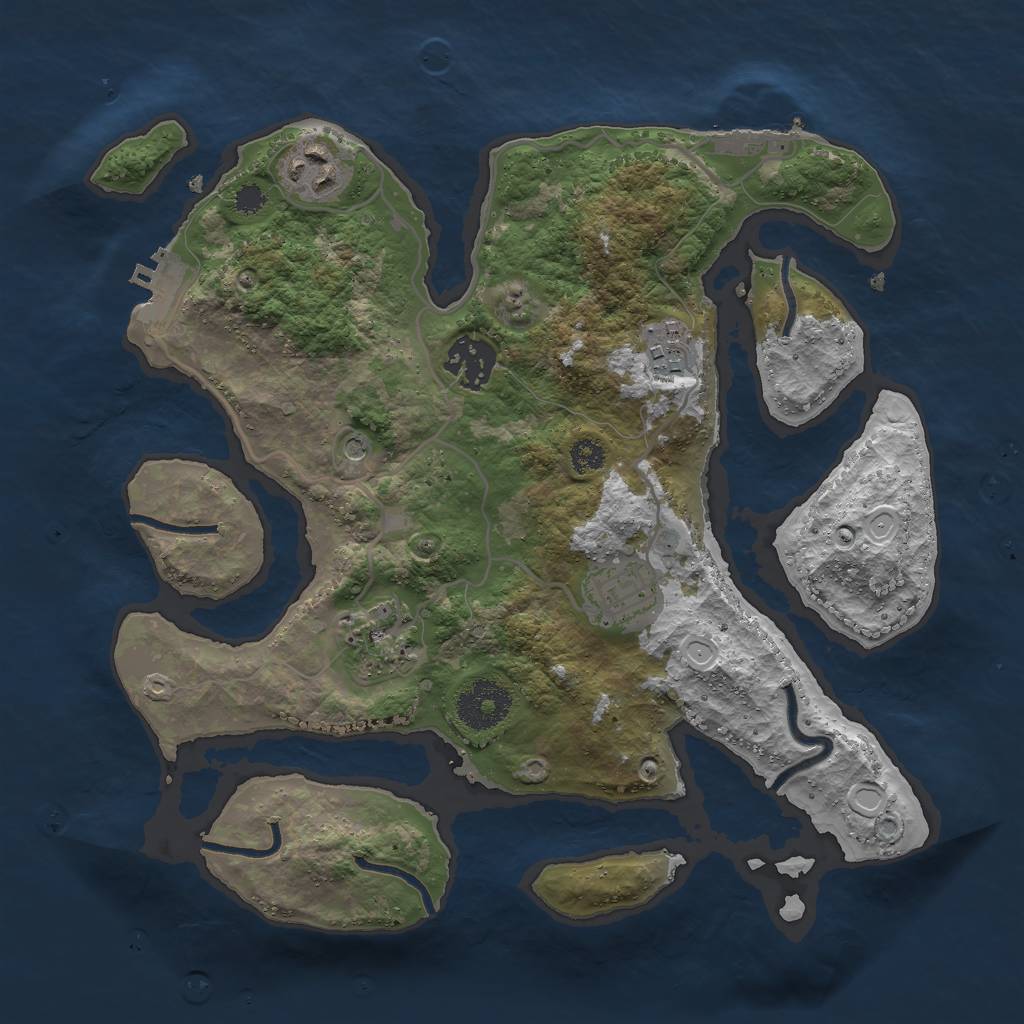 Rust Map: Procedural Map, Size: 3000, Seed: 23458734, 16 Monuments
