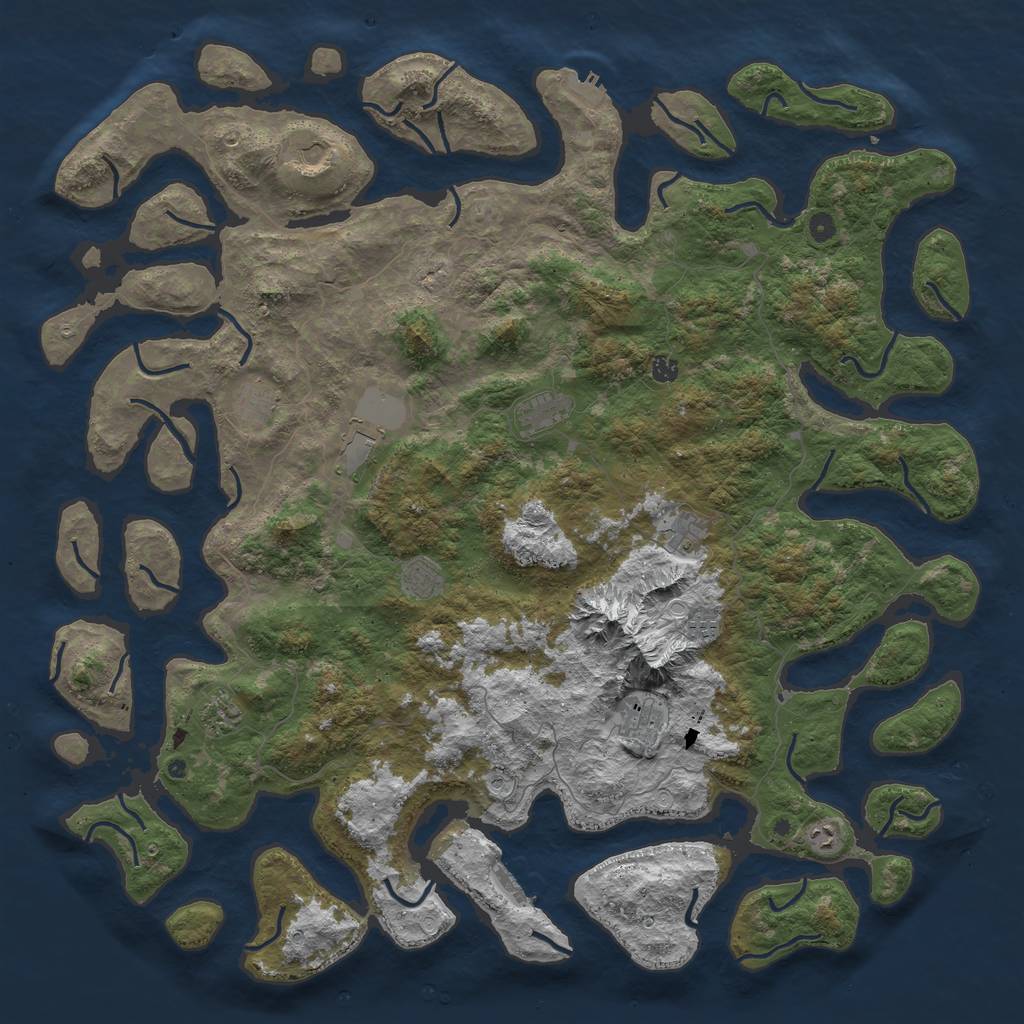 Rust Map: Procedural Map, Size: 5600, Seed: 666, 22 Monuments