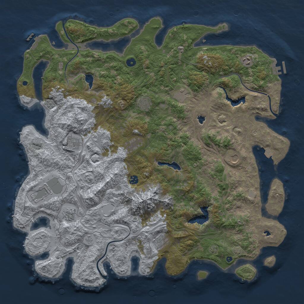 Rust Map: Procedural Map, Size: 5000, Seed: 67385578, 17 Monuments