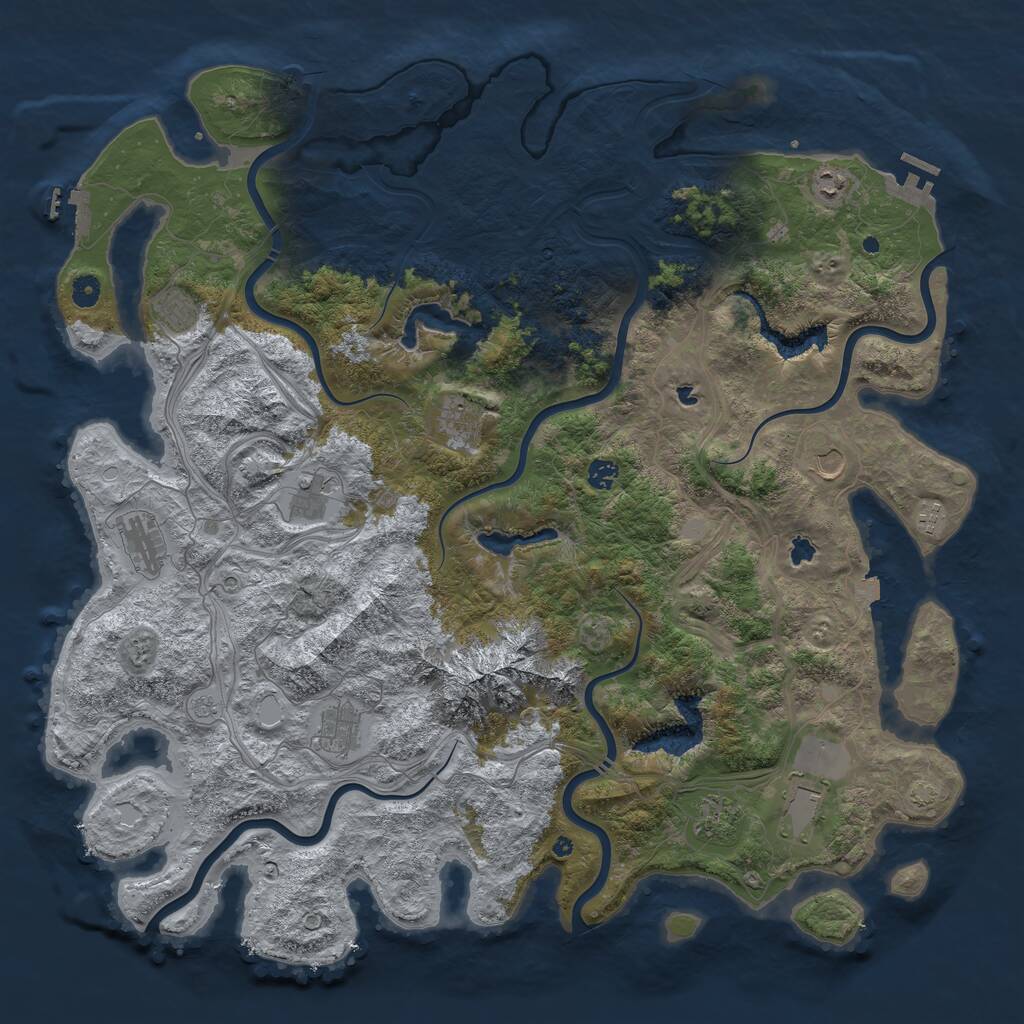 Rust Map: Procedural Map, Size: 5000, Seed: 67385578, 17 Monuments
