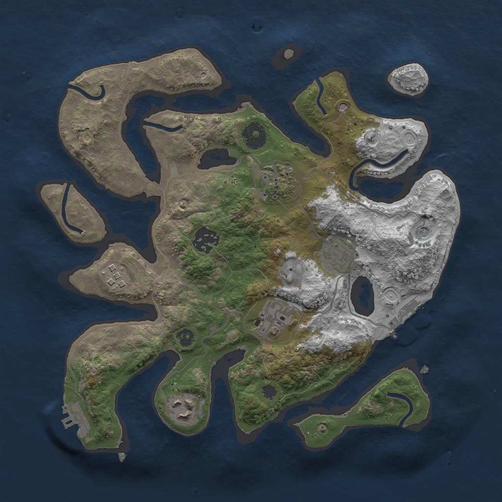 Rust Map: Procedural Map, Size: 3000, Seed: 302, 17 Monuments