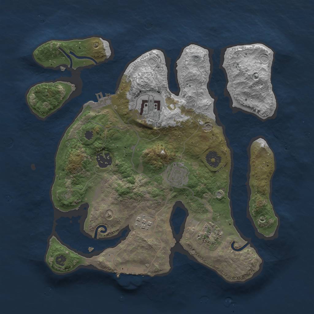 Rust Map: Procedural Map, Size: 3000, Seed: 3459873, 15 Monuments