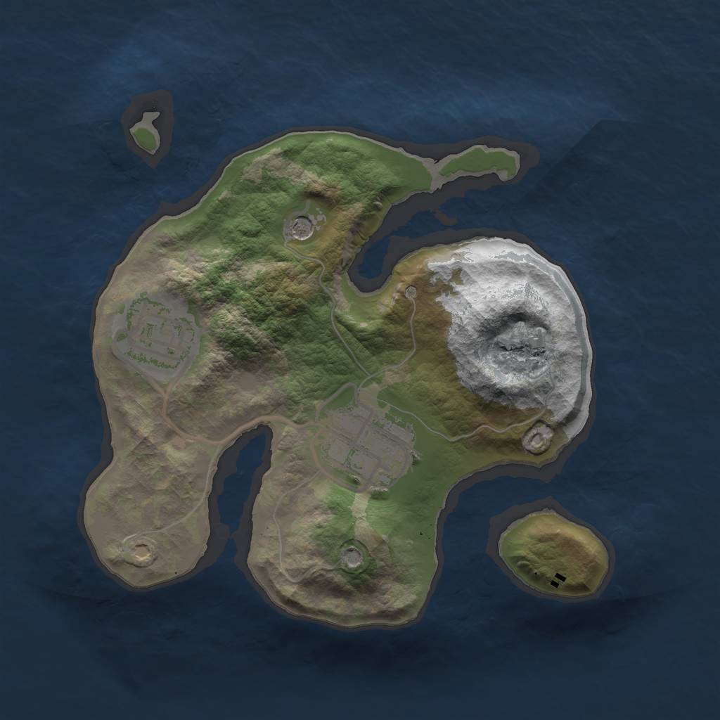 Rust Map: Barren, Size: 2000, Seed: 1656801559, 5 Monuments