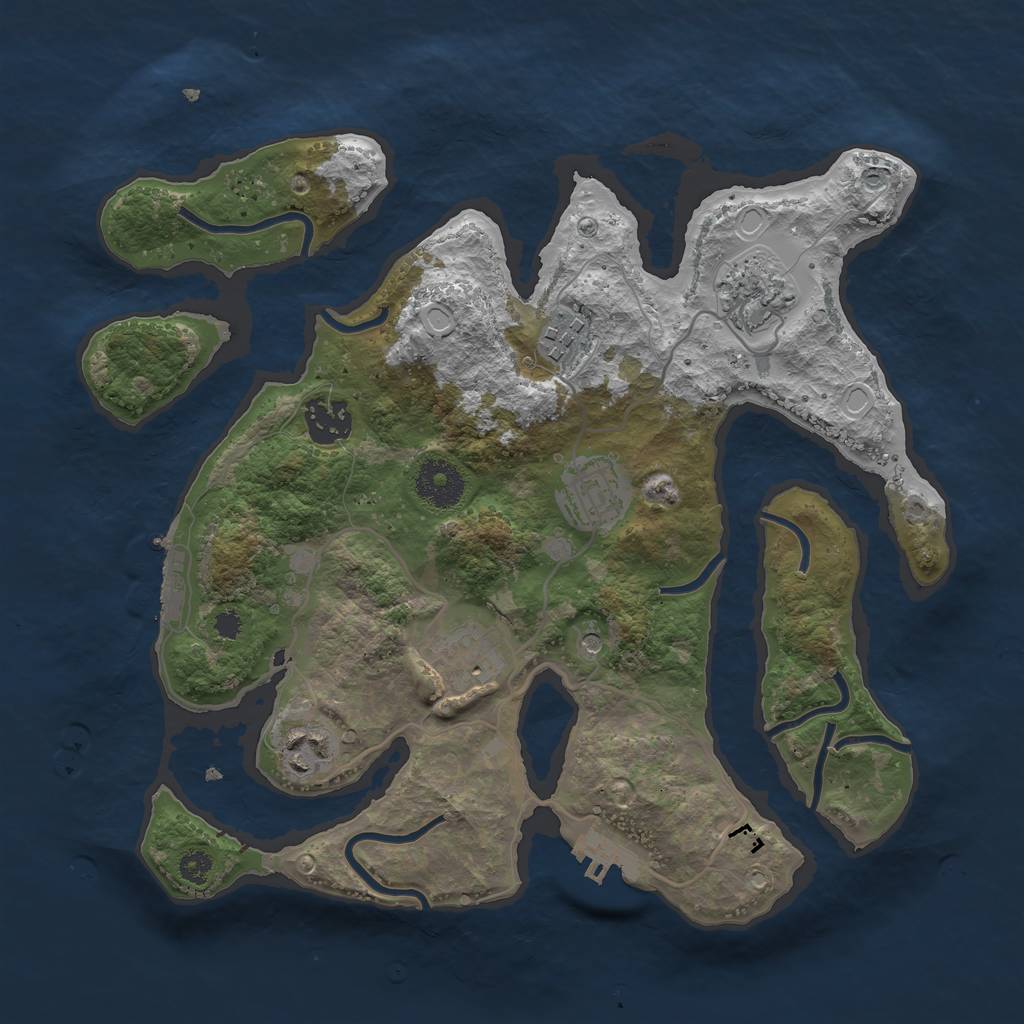 Rust Map: Procedural Map, Size: 3200, Seed: 3459873, 17 Monuments