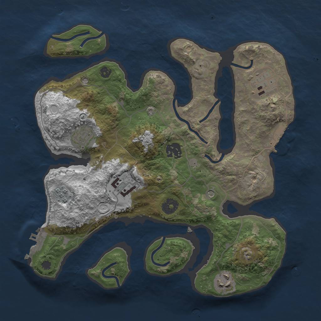 Rust Map: Procedural Map, Size: 3000, Seed: 772336379, 17 Monuments