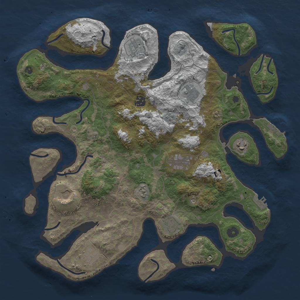 Rust Map: Procedural Map, Size: 4000, Seed: 8946484, 20 Monuments