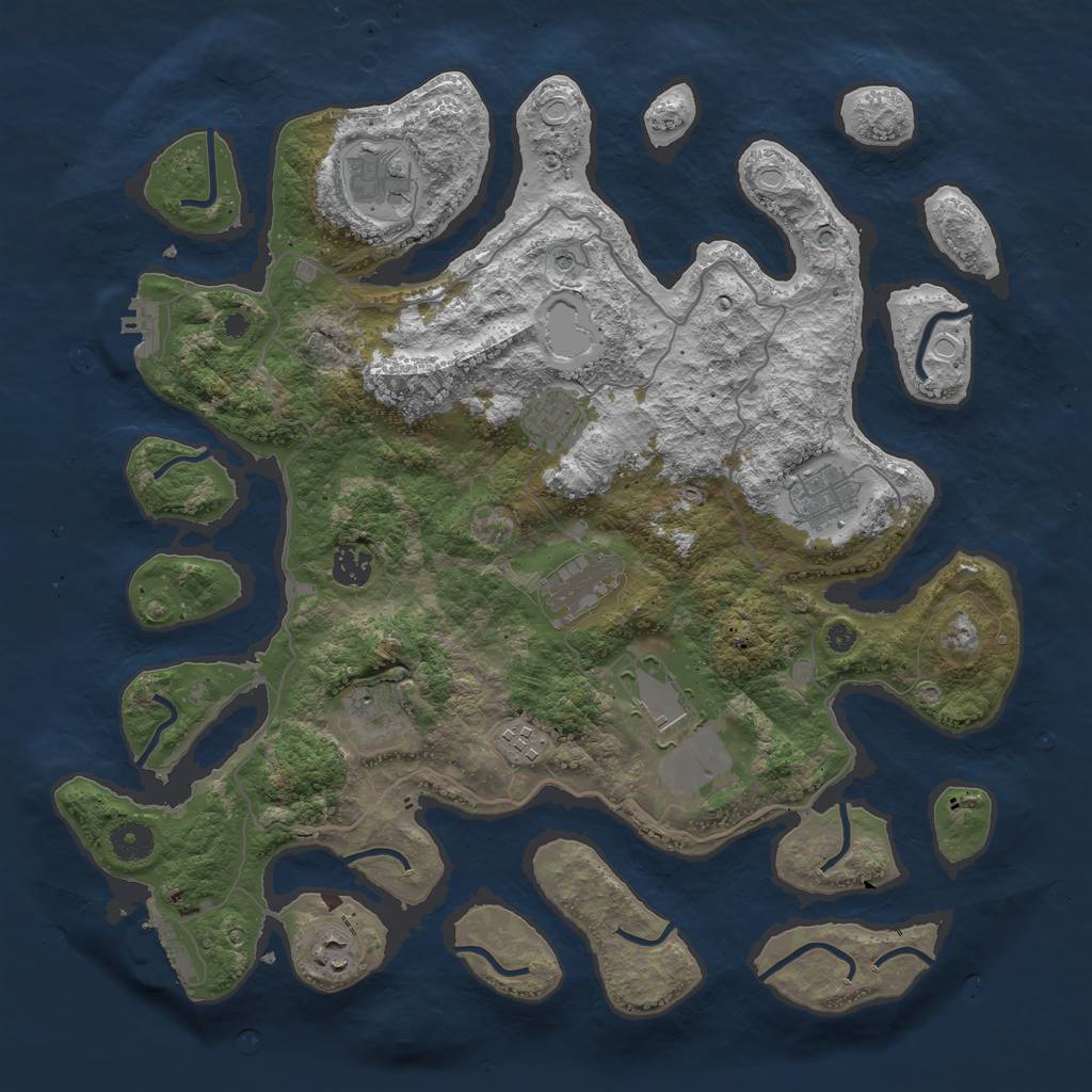 Rust Map: Procedural Map, Size: 4000, Seed: 241715, 20 Monuments