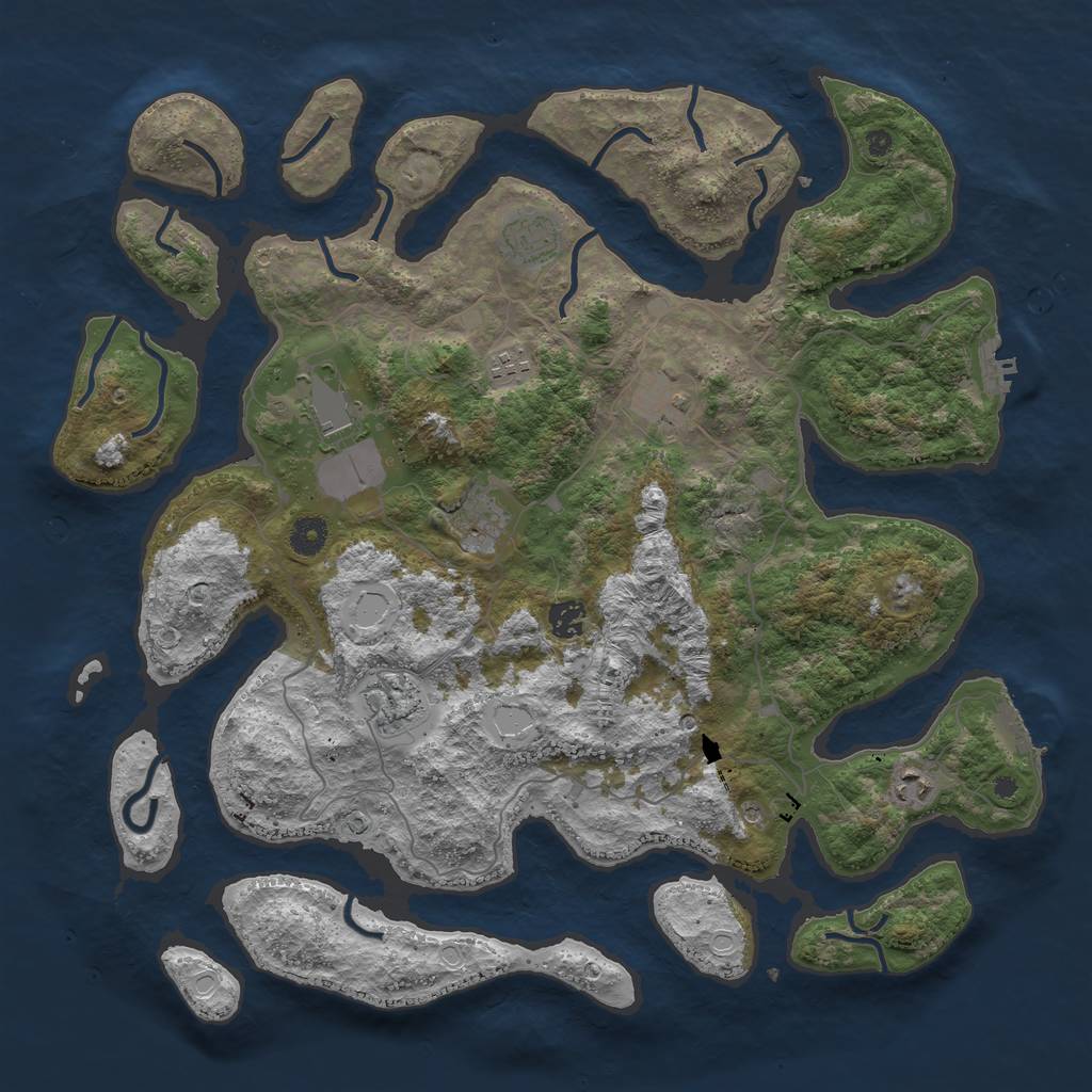 Rust Map: Procedural Map, Size: 4250, Seed: 38999165, 19 Monuments