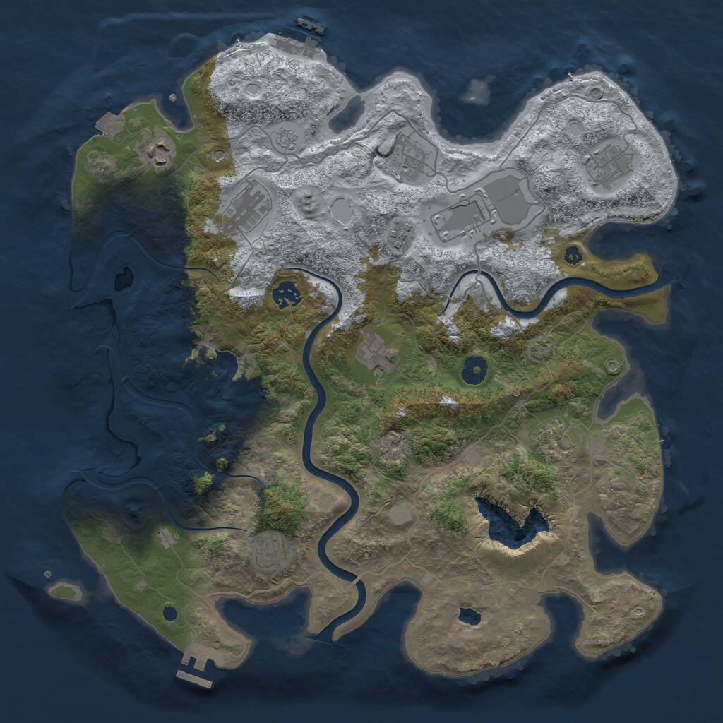 Rust Map: Procedural Map, Size: 4000, Seed: 357586290, 16 Monuments