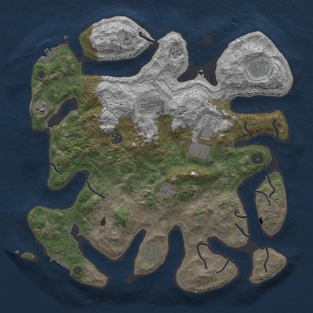 Rust Map: Procedural Map, Size: 4000, Seed: 357586290, 19 Monuments