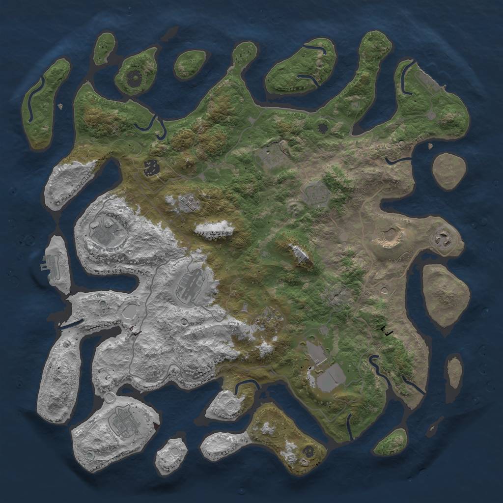 Rust Map: Procedural Map, Size: 4500, Seed: 474968901, 22 Monuments