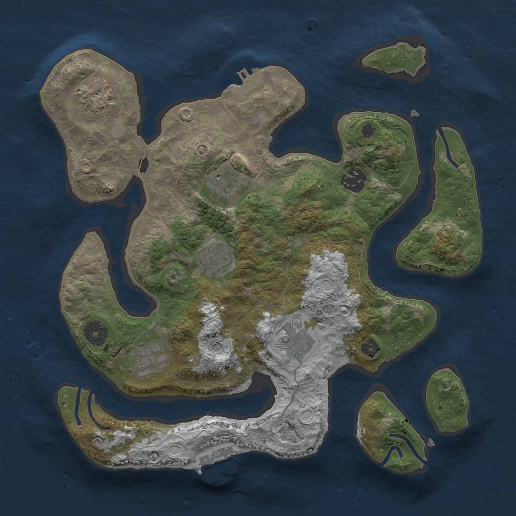 Rust Map: Procedural Map, Size: 3200, Seed: 868542, 17 Monuments