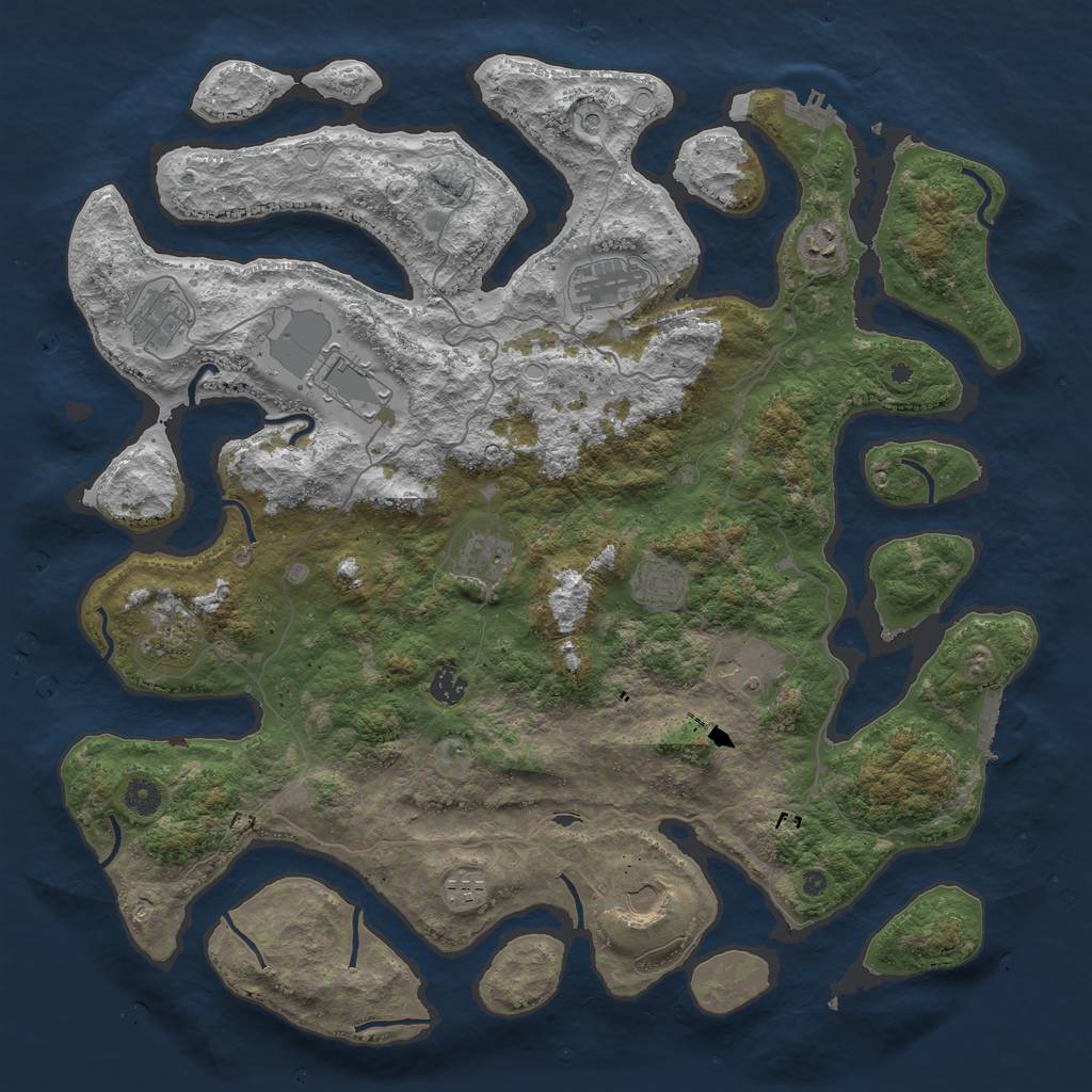 Rust Map: Procedural Map, Size: 4500, Seed: 474968904, 22 Monuments