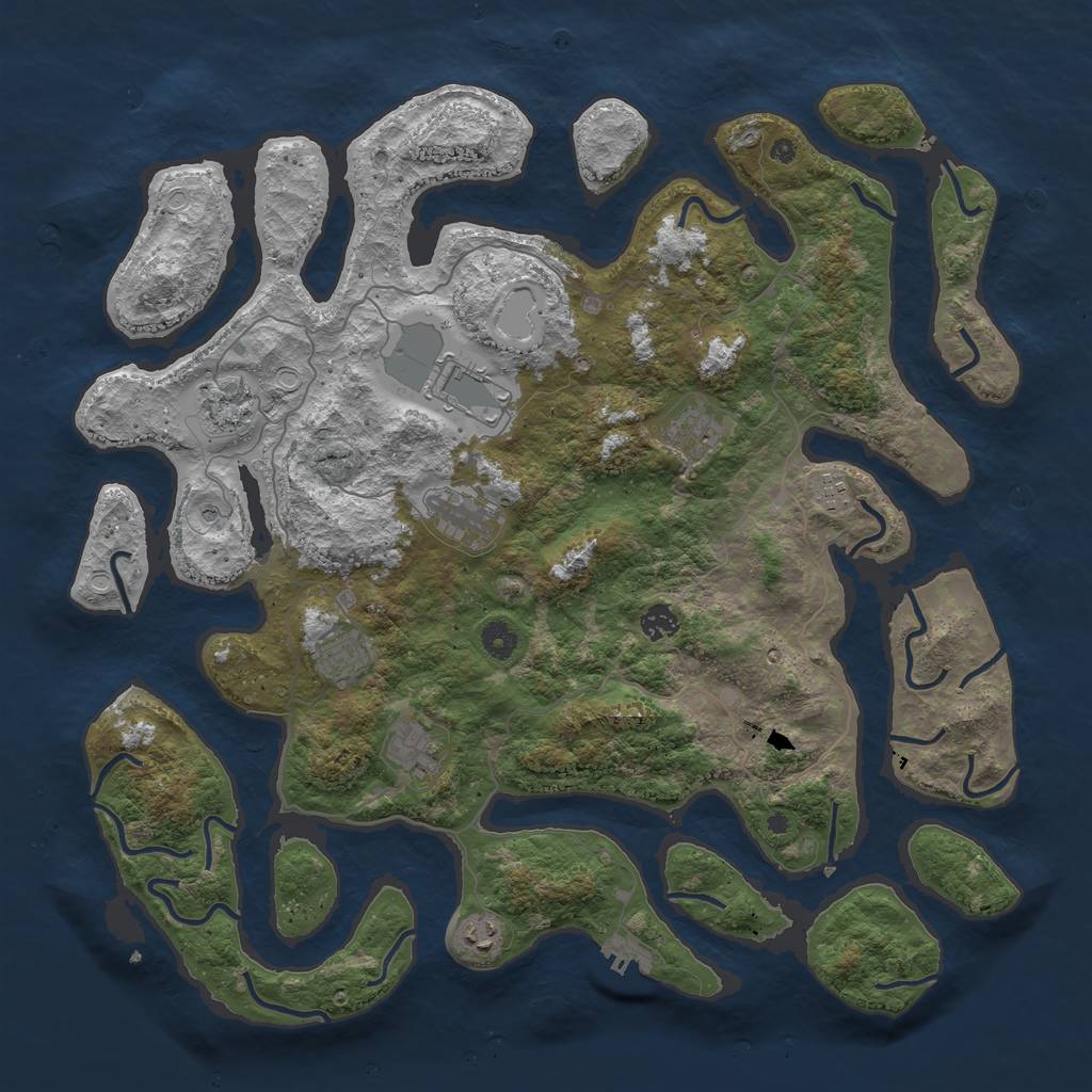 Rust Map: Procedural Map, Size: 4500, Seed: 241206, 19 Monuments